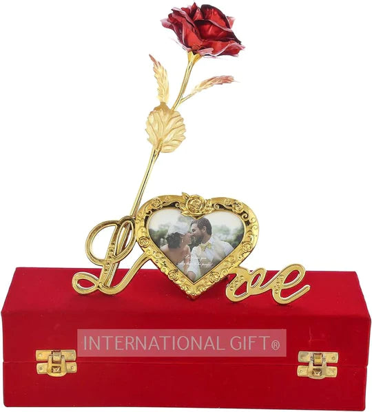 24k Rose Flower with Picture Frame and Box| Valentines Day Special Gif ...